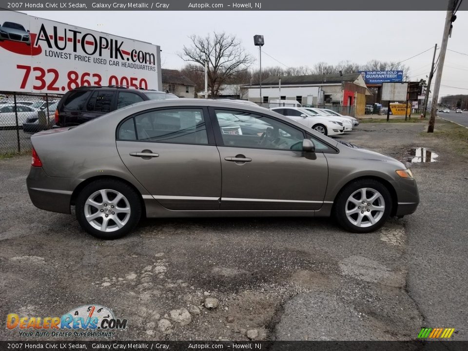 2007 Honda Civic LX Sedan Galaxy Gray Metallic / Gray Photo #3