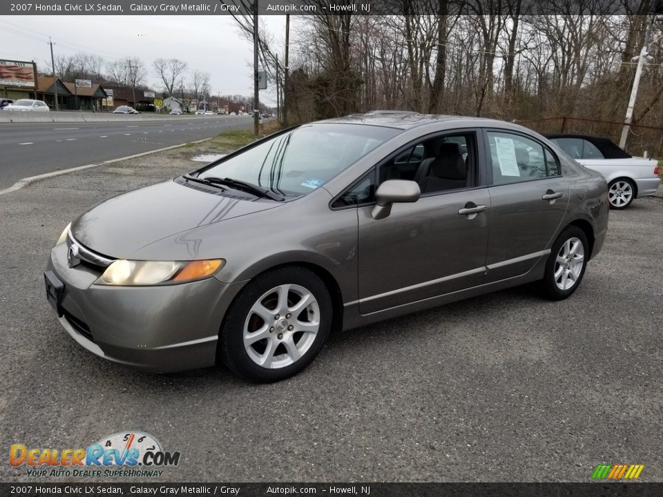 2007 Honda Civic LX Sedan Galaxy Gray Metallic / Gray Photo #7