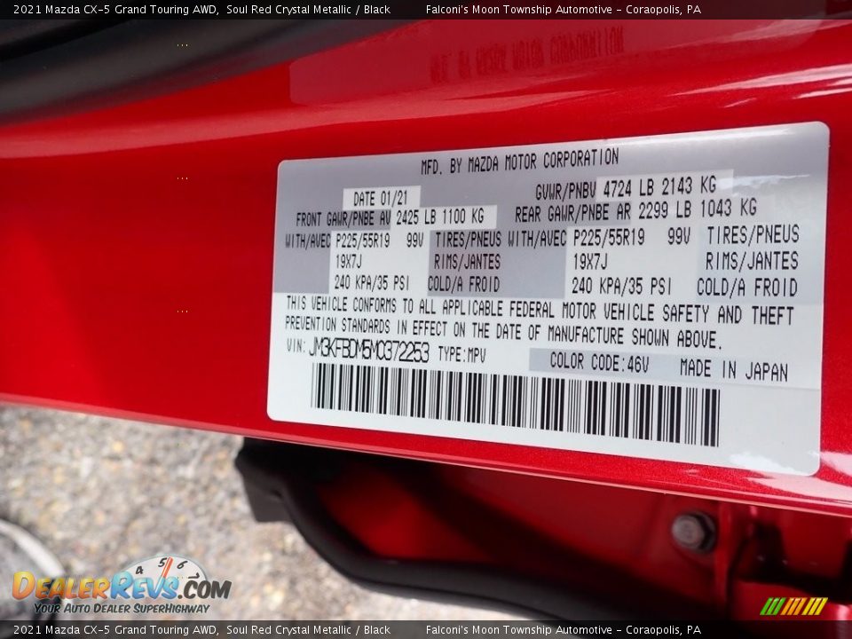 2021 Mazda CX-5 Grand Touring AWD Soul Red Crystal Metallic / Black Photo #12