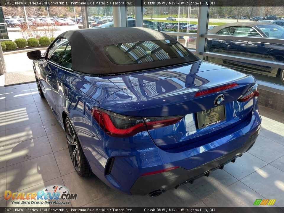 2021 BMW 4 Series 430i Convertible Portimao Blue Metallic / Tacora Red Photo #2