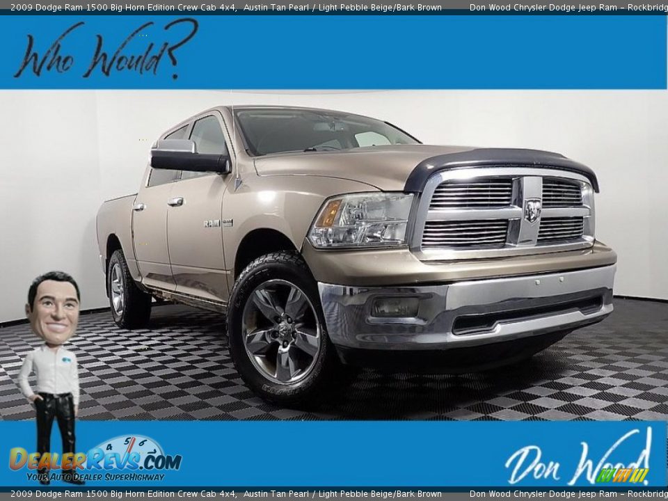 2009 Dodge Ram 1500 Big Horn Edition Crew Cab 4x4 Austin Tan Pearl / Light Pebble Beige/Bark Brown Photo #1