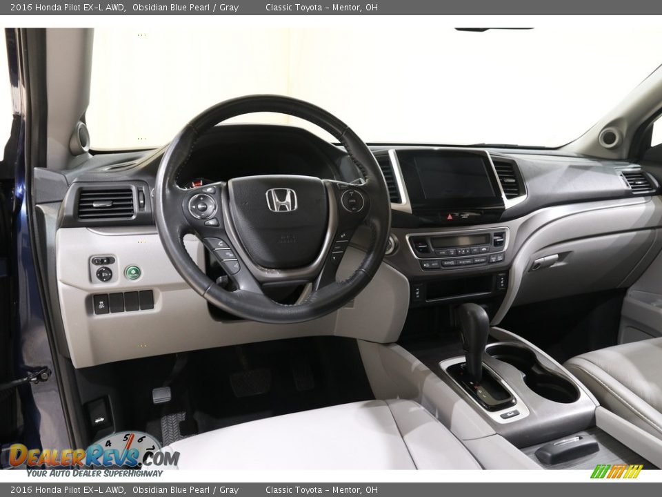 2016 Honda Pilot EX-L AWD Obsidian Blue Pearl / Gray Photo #7