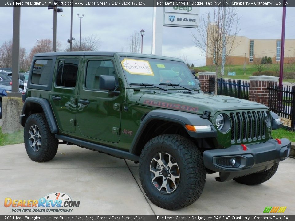 2021 Jeep Wrangler Unlimited Rubicon 4x4 Sarge Green / Dark Saddle/Black Photo #3