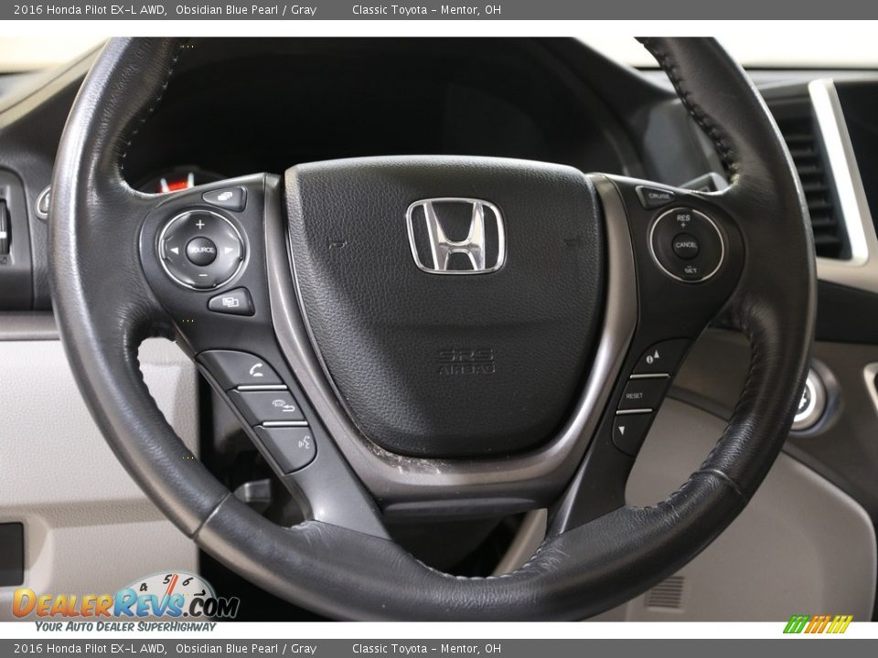2016 Honda Pilot EX-L AWD Obsidian Blue Pearl / Gray Photo #8