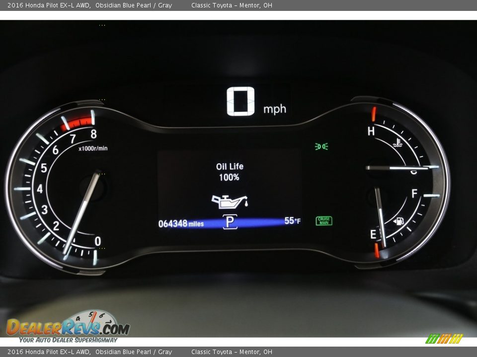 2016 Honda Pilot EX-L AWD Obsidian Blue Pearl / Gray Photo #9
