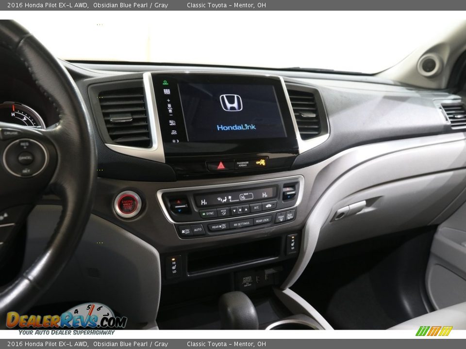 2016 Honda Pilot EX-L AWD Obsidian Blue Pearl / Gray Photo #10