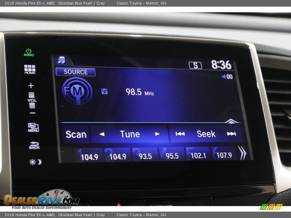 2016 Honda Pilot EX-L AWD Obsidian Blue Pearl / Gray Photo #11