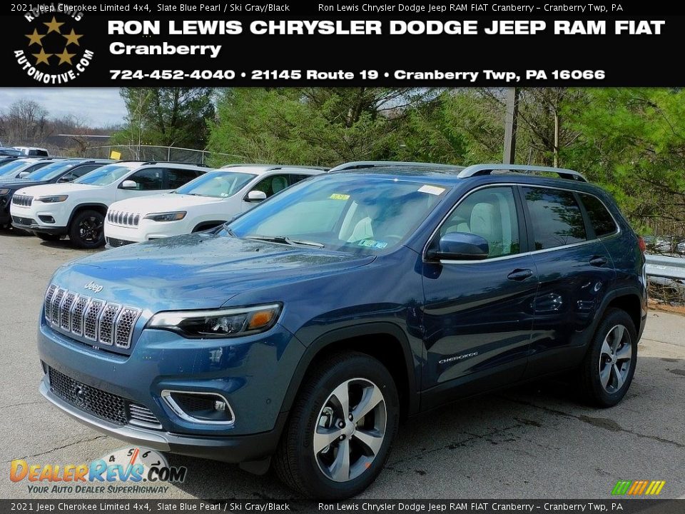 2021 Jeep Cherokee Limited 4x4 Slate Blue Pearl / Ski Gray/Black Photo #1