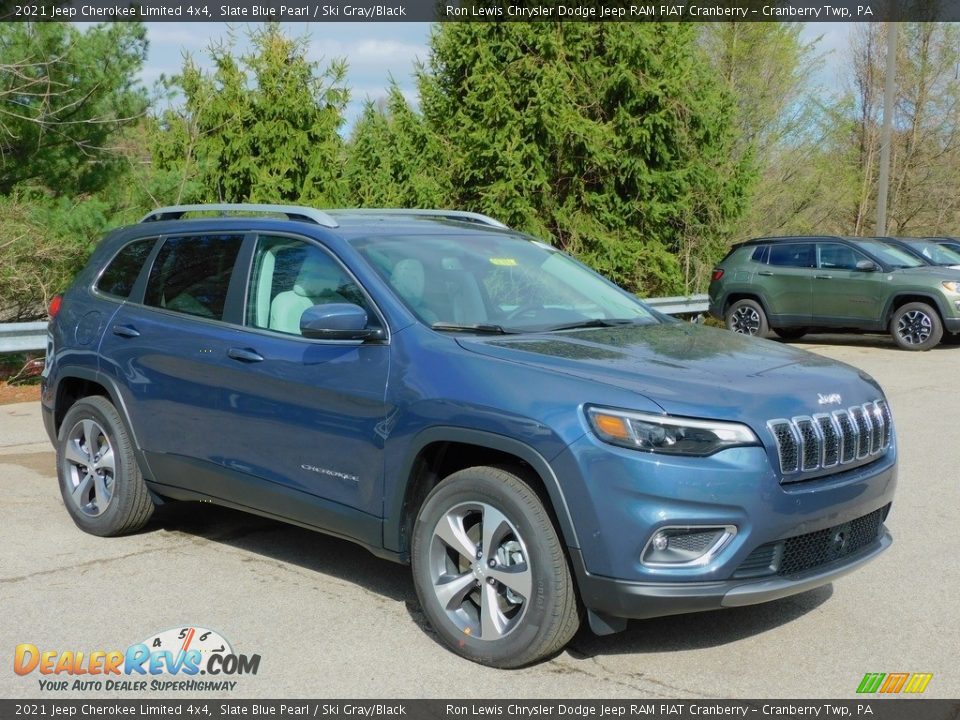 2021 Jeep Cherokee Limited 4x4 Slate Blue Pearl / Ski Gray/Black Photo #3