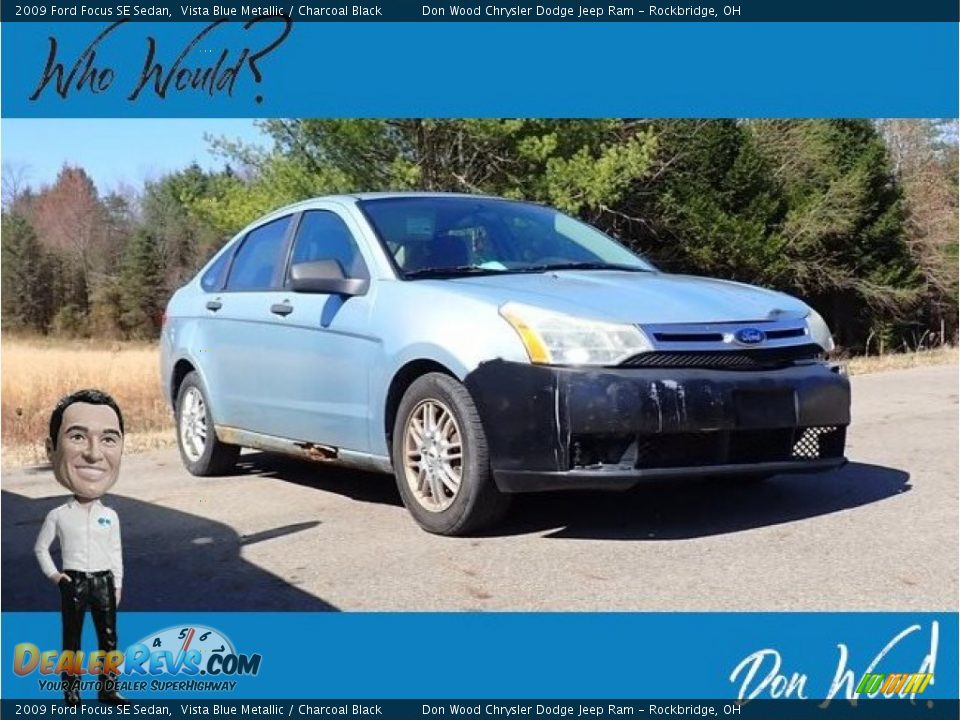 2009 Ford Focus SE Sedan Vista Blue Metallic / Charcoal Black Photo #1