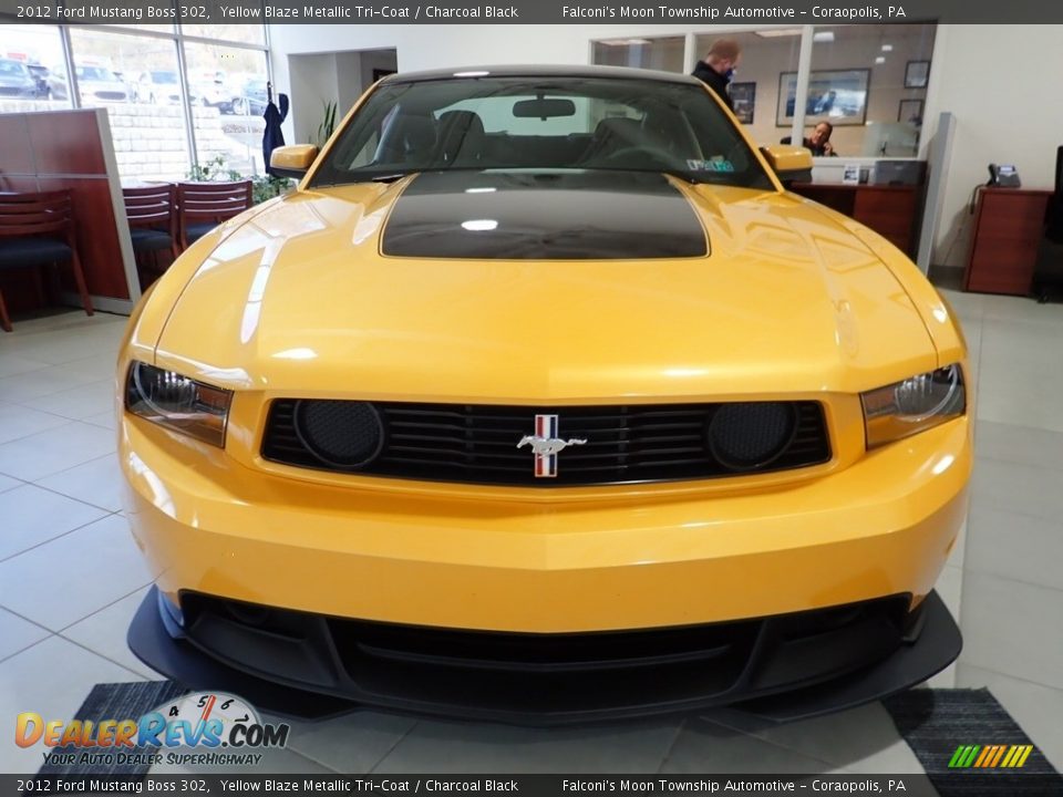 2012 Ford Mustang Boss 302 Yellow Blaze Metallic Tri-Coat / Charcoal Black Photo #7