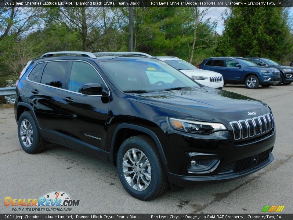 2021 Jeep Cherokee Latitude Lux 4x4 Diamond Black Crystal Pearl / Black Photo #3