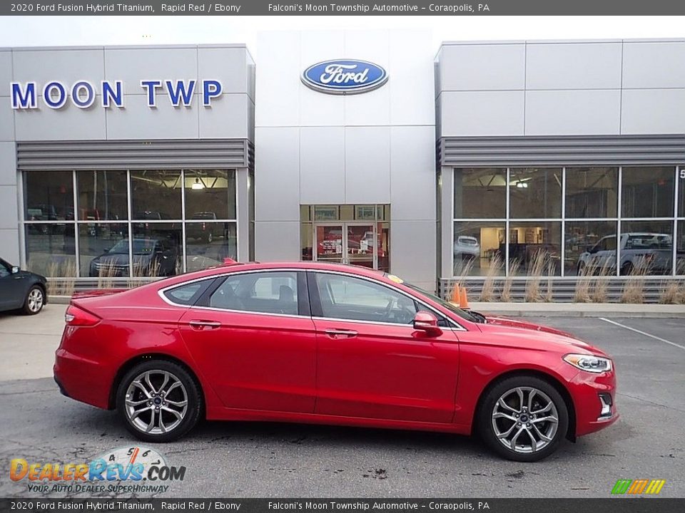 2020 Ford Fusion Hybrid Titanium Rapid Red / Ebony Photo #1