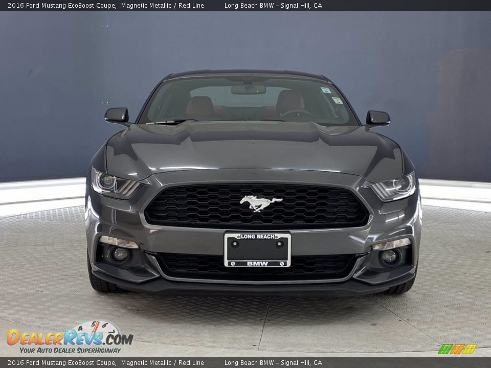 2016 Ford Mustang EcoBoost Coupe Magnetic Metallic / Red Line Photo #2