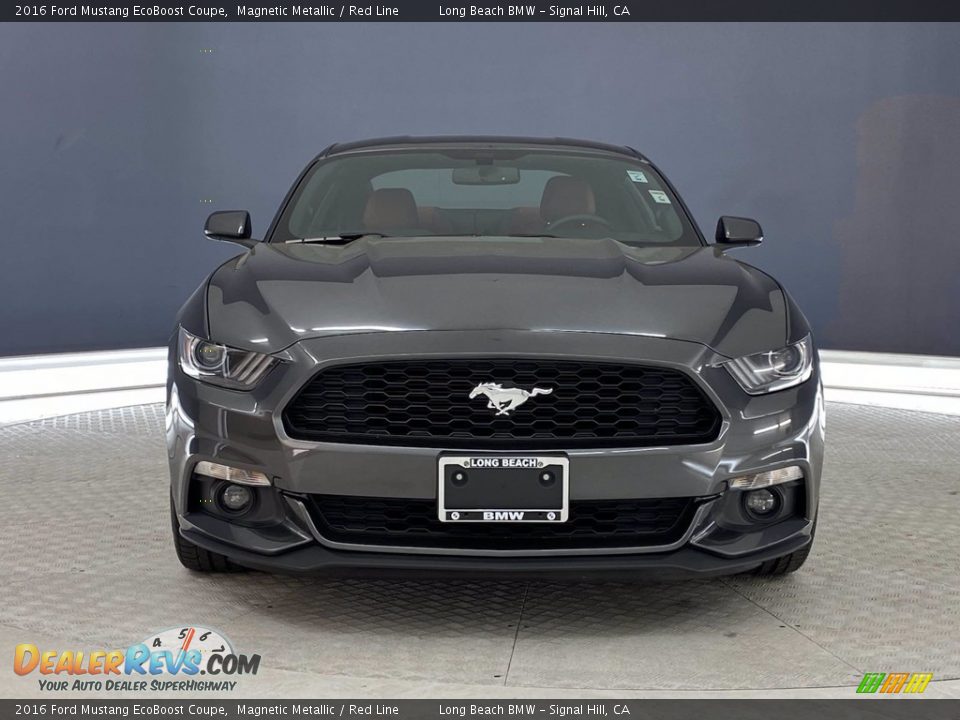 2016 Ford Mustang EcoBoost Coupe Magnetic Metallic / Red Line Photo #2