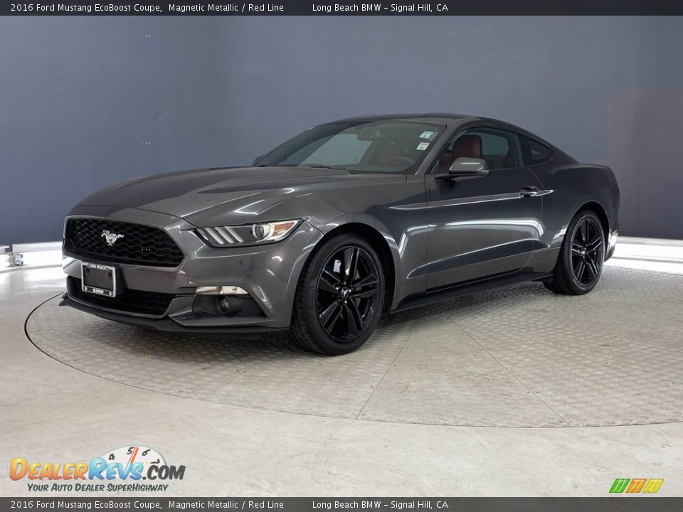 2016 Ford Mustang EcoBoost Coupe Magnetic Metallic / Red Line Photo #3