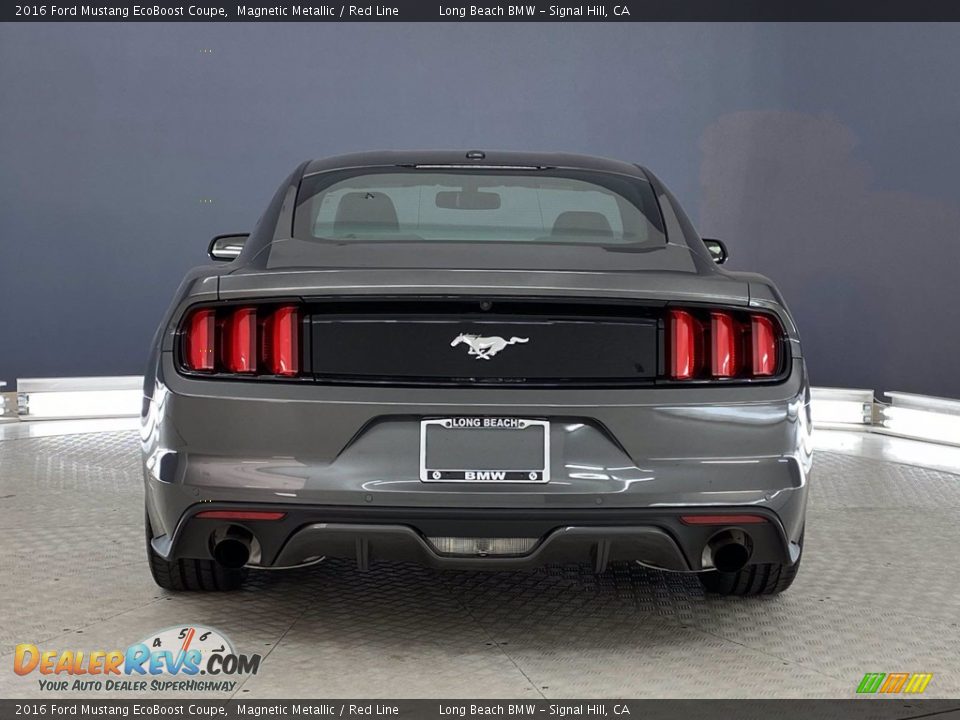 2016 Ford Mustang EcoBoost Coupe Magnetic Metallic / Red Line Photo #4