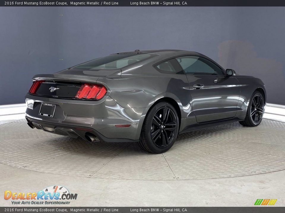 2016 Ford Mustang EcoBoost Coupe Magnetic Metallic / Red Line Photo #5