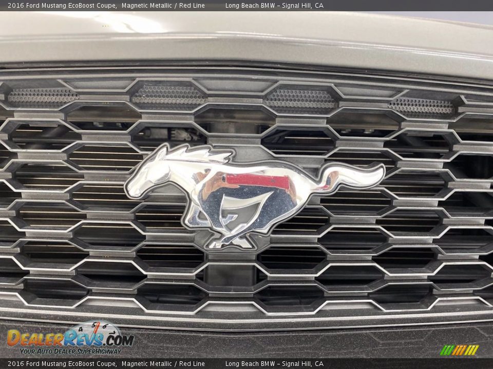 2016 Ford Mustang EcoBoost Coupe Magnetic Metallic / Red Line Photo #8