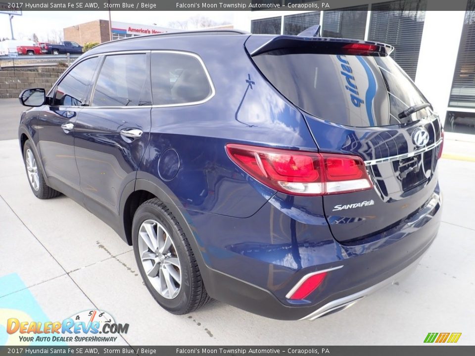 2017 Hyundai Santa Fe SE AWD Storm Blue / Beige Photo #2