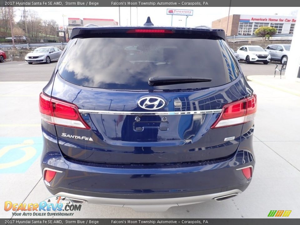 2017 Hyundai Santa Fe SE AWD Storm Blue / Beige Photo #3