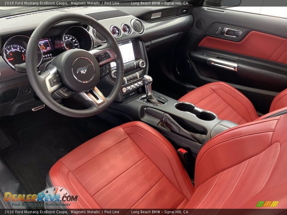 Red Line Interior - 2016 Ford Mustang EcoBoost Coupe Photo #15