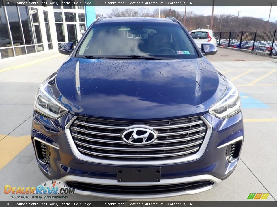 2017 Hyundai Santa Fe SE AWD Storm Blue / Beige Photo #7