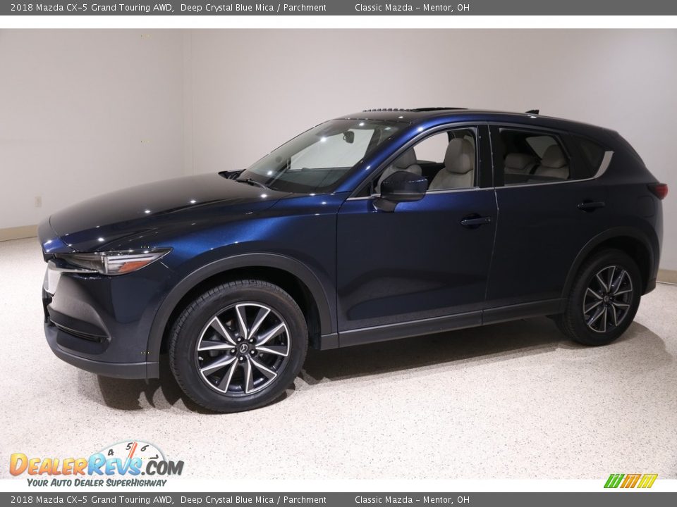 2018 Mazda CX-5 Grand Touring AWD Deep Crystal Blue Mica / Parchment Photo #3