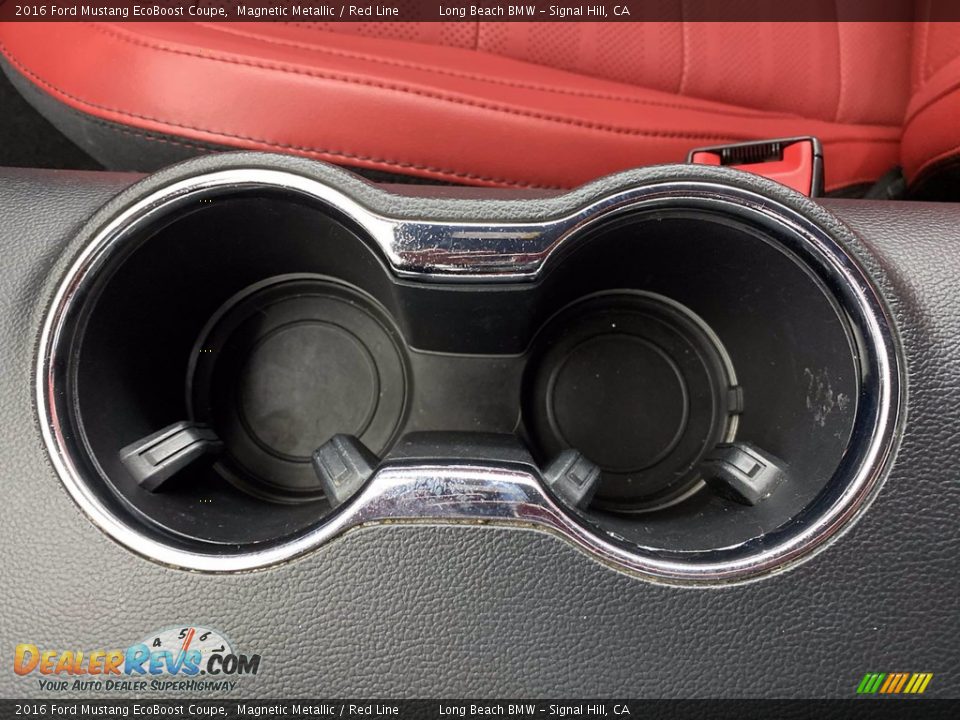 2016 Ford Mustang EcoBoost Coupe Magnetic Metallic / Red Line Photo #26