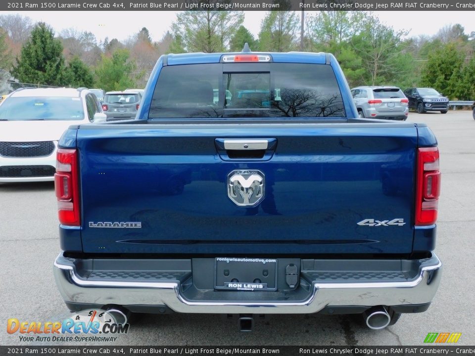 2021 Ram 1500 Laramie Crew Cab 4x4 Patriot Blue Pearl / Light Frost Beige/Mountain Brown Photo #6