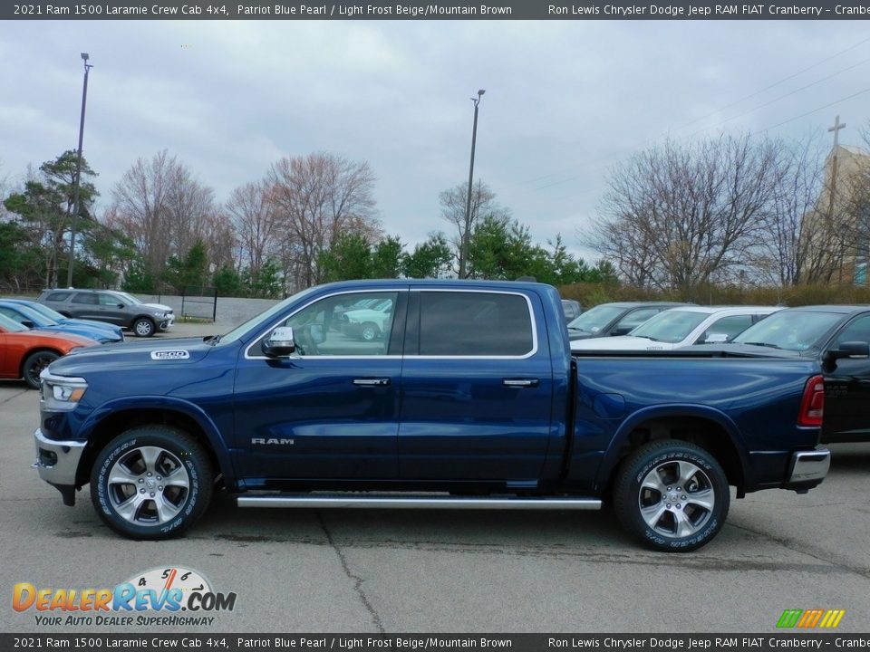 2021 Ram 1500 Laramie Crew Cab 4x4 Patriot Blue Pearl / Light Frost Beige/Mountain Brown Photo #9