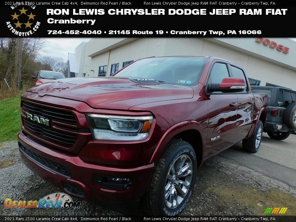 2021 Ram 1500 Laramie Crew Cab 4x4 Delmonico Red Pearl / Black Photo #1