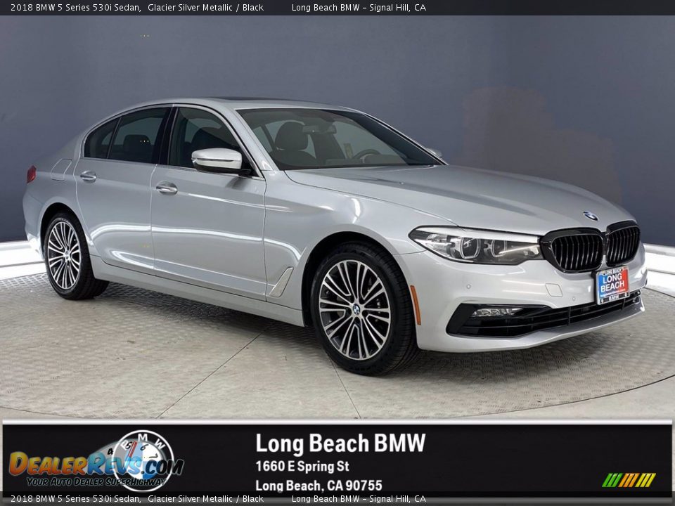 2018 BMW 5 Series 530i Sedan Glacier Silver Metallic / Black Photo #1