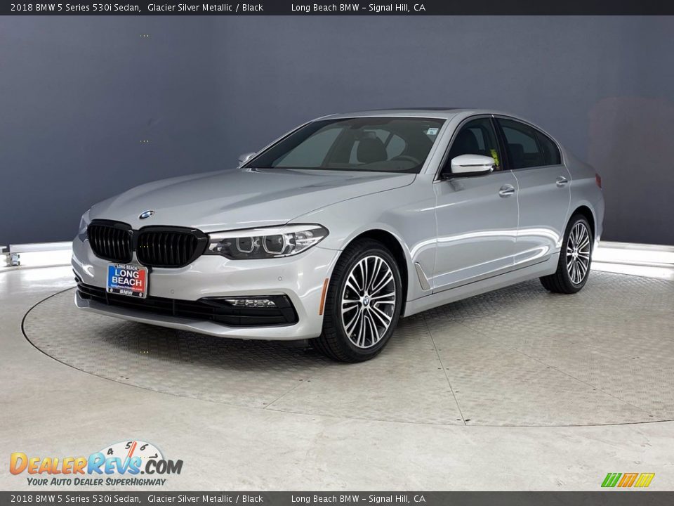2018 BMW 5 Series 530i Sedan Glacier Silver Metallic / Black Photo #3