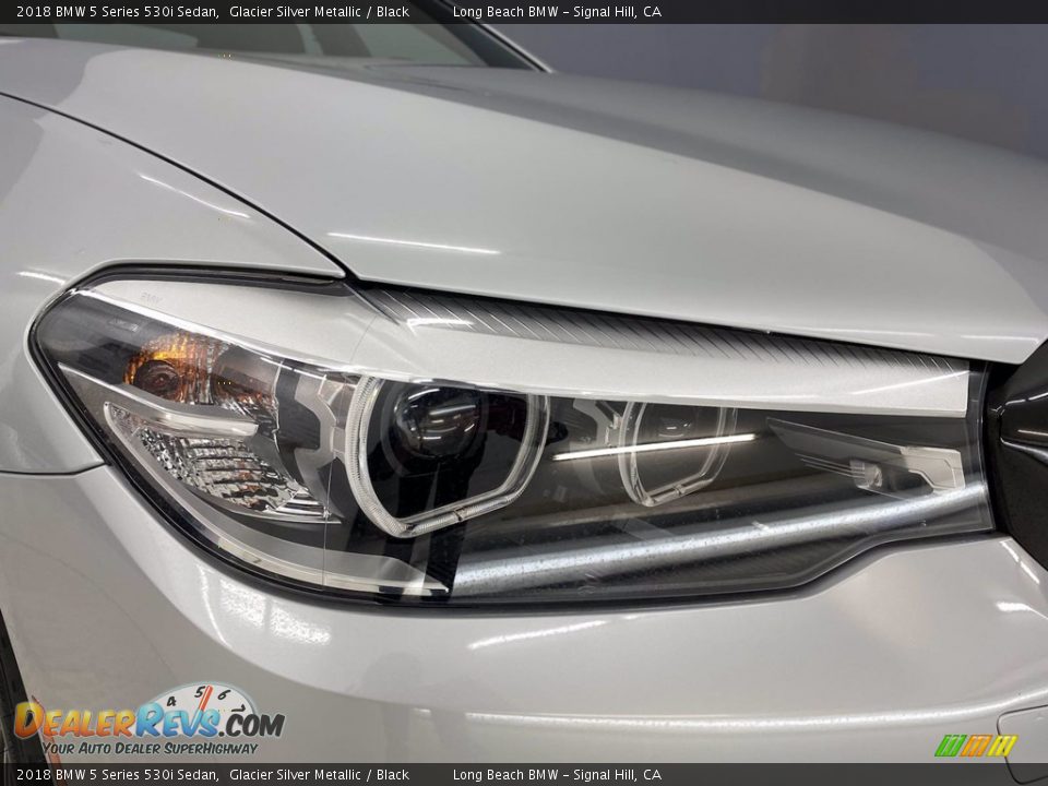 2018 BMW 5 Series 530i Sedan Glacier Silver Metallic / Black Photo #7