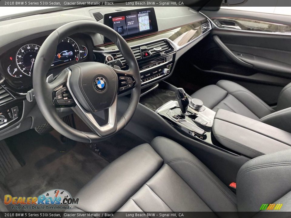2018 BMW 5 Series 530i Sedan Glacier Silver Metallic / Black Photo #16