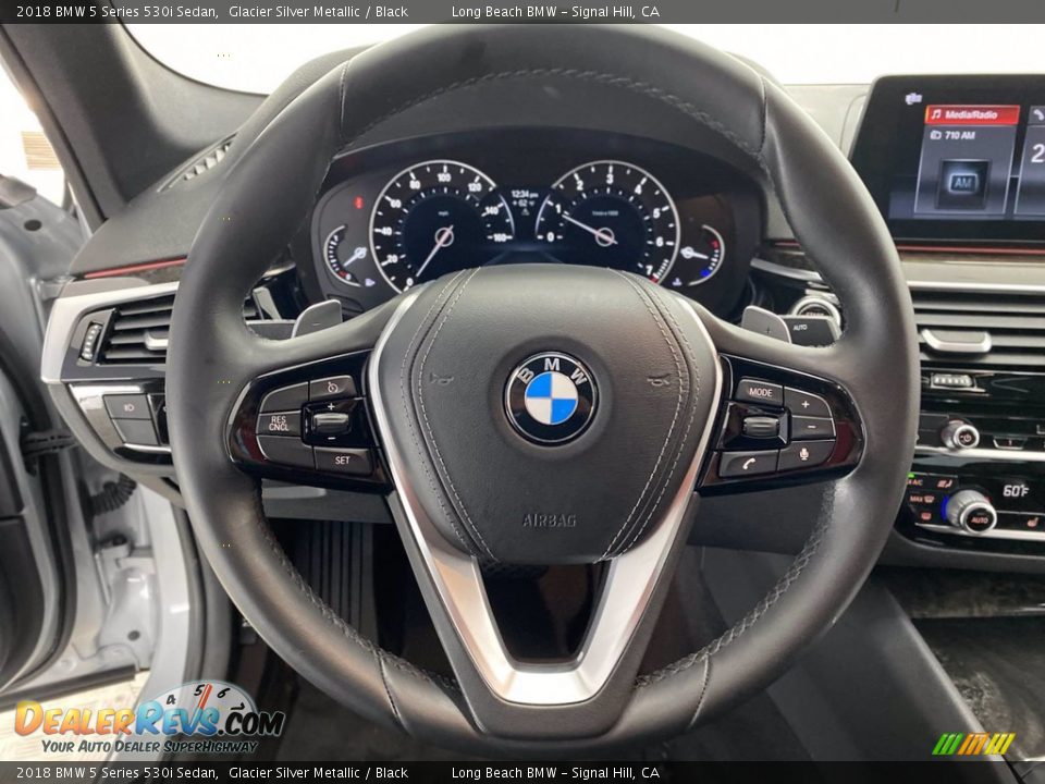 2018 BMW 5 Series 530i Sedan Glacier Silver Metallic / Black Photo #18