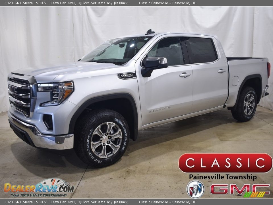 2021 GMC Sierra 1500 SLE Crew Cab 4WD Quicksilver Metallic / Jet Black Photo #1