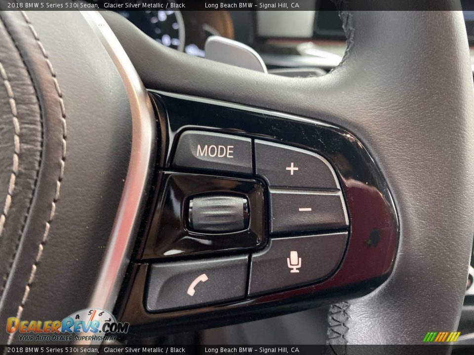 2018 BMW 5 Series 530i Sedan Glacier Silver Metallic / Black Photo #20