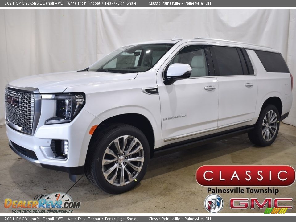 2021 GMC Yukon XL Denali 4WD White Frost Tricoat / Teak/­Light Shale Photo #1