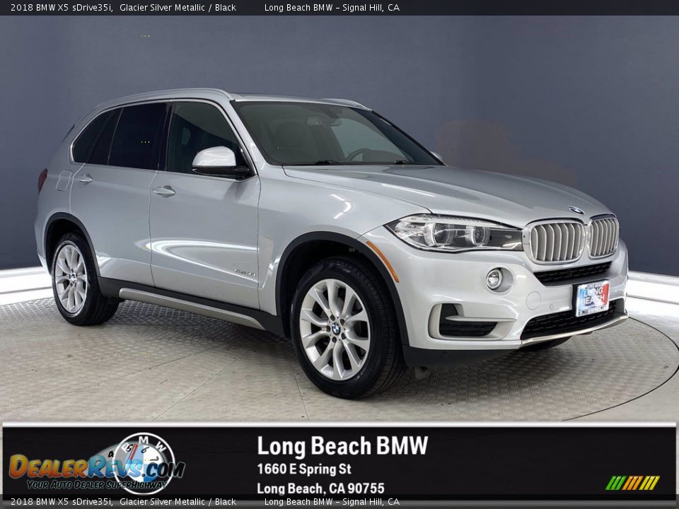 2018 BMW X5 sDrive35i Glacier Silver Metallic / Black Photo #1