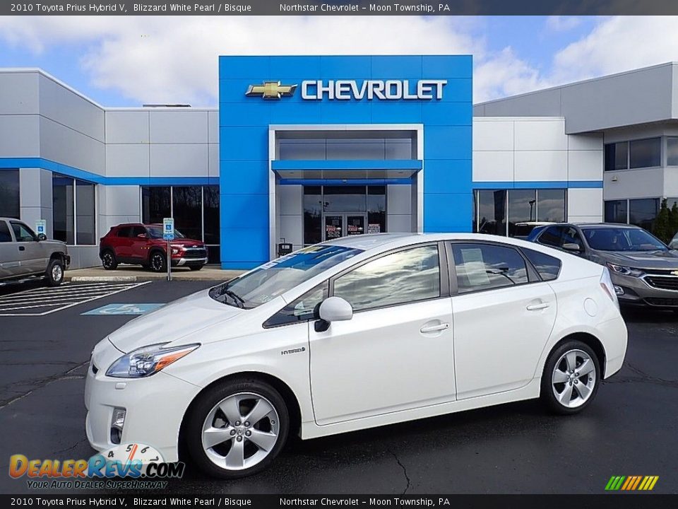 2010 Toyota Prius Hybrid V Blizzard White Pearl / Bisque Photo #1