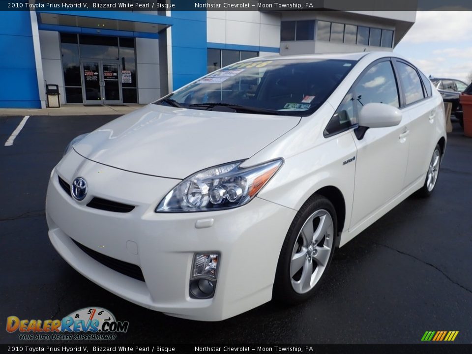 2010 Toyota Prius Hybrid V Blizzard White Pearl / Bisque Photo #2