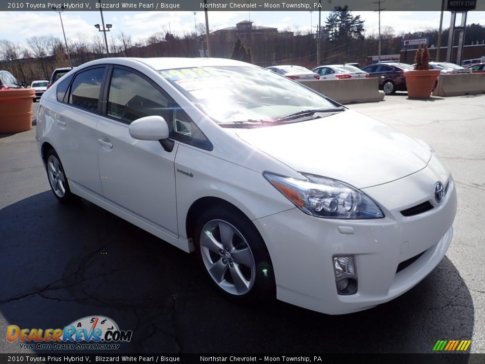 2010 Toyota Prius Hybrid V Blizzard White Pearl / Bisque Photo #11