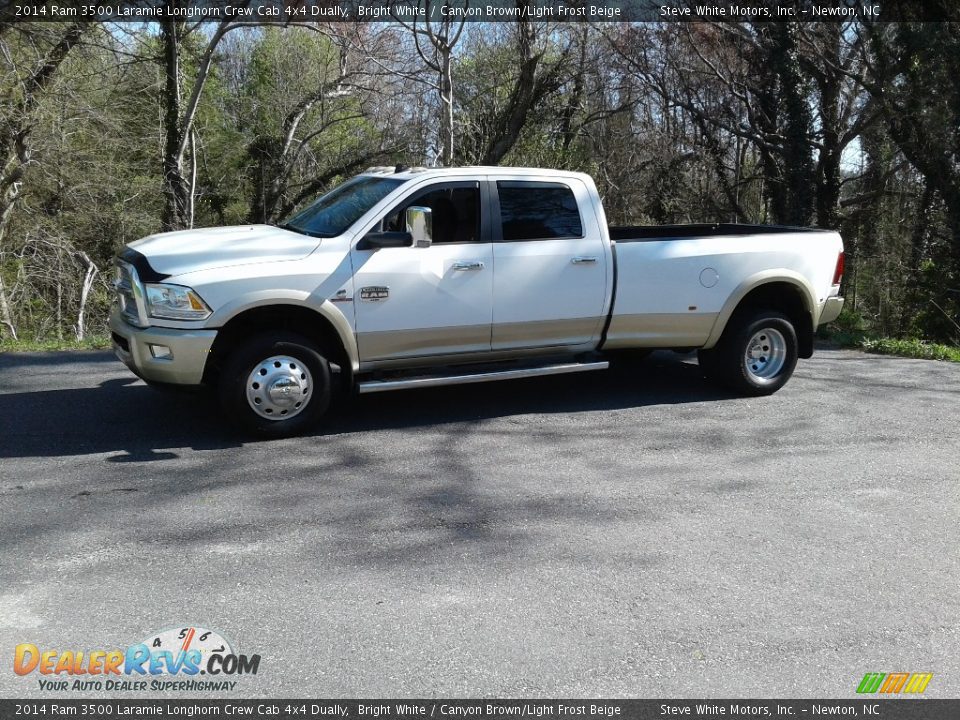 2014 Ram 3500 Laramie Longhorn Crew Cab 4x4 Dually Bright White / Canyon Brown/Light Frost Beige Photo #22