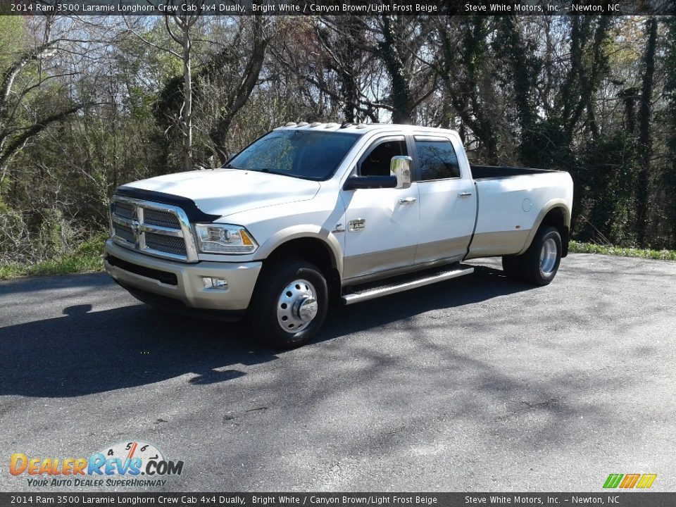 2014 Ram 3500 Laramie Longhorn Crew Cab 4x4 Dually Bright White / Canyon Brown/Light Frost Beige Photo #23