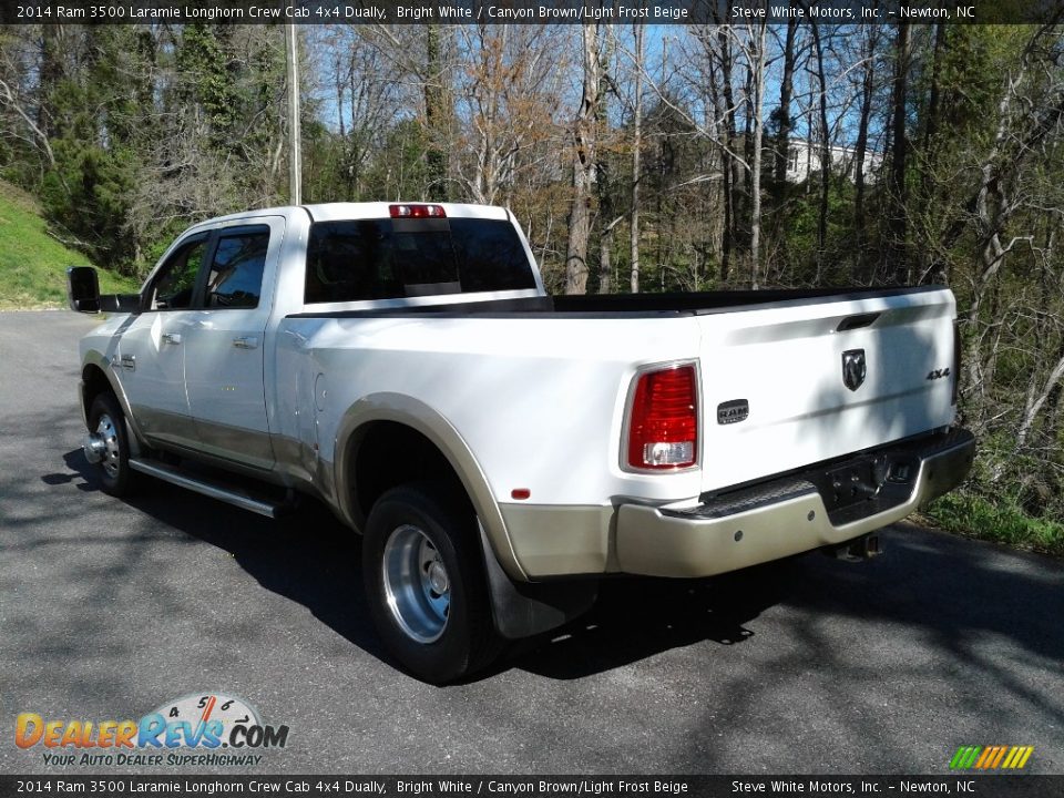 2014 Ram 3500 Laramie Longhorn Crew Cab 4x4 Dually Bright White / Canyon Brown/Light Frost Beige Photo #24