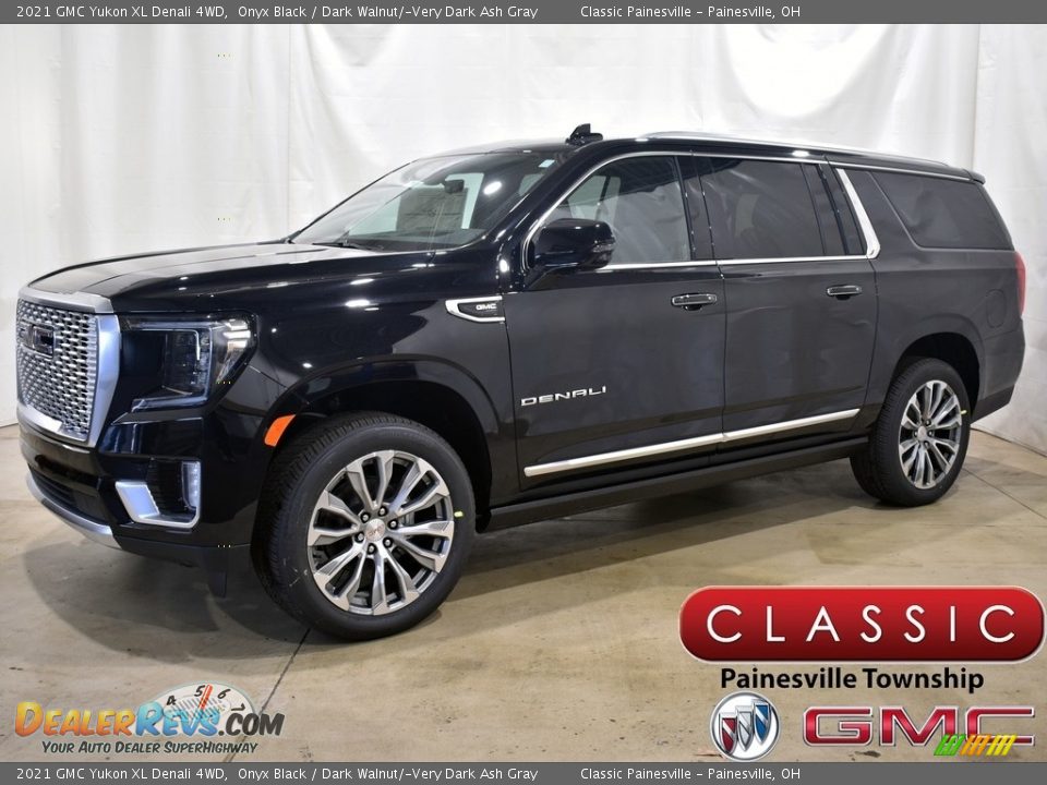 2021 GMC Yukon XL Denali 4WD Onyx Black / Dark Walnut/­Very Dark Ash Gray Photo #1