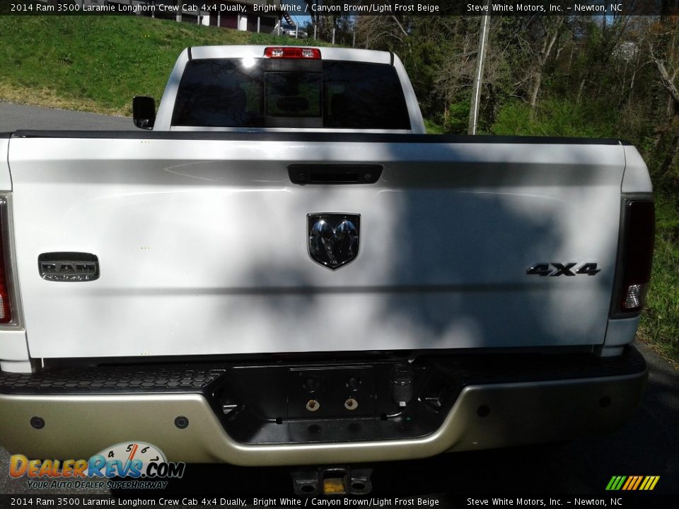 2014 Ram 3500 Laramie Longhorn Crew Cab 4x4 Dually Bright White / Canyon Brown/Light Frost Beige Photo #25