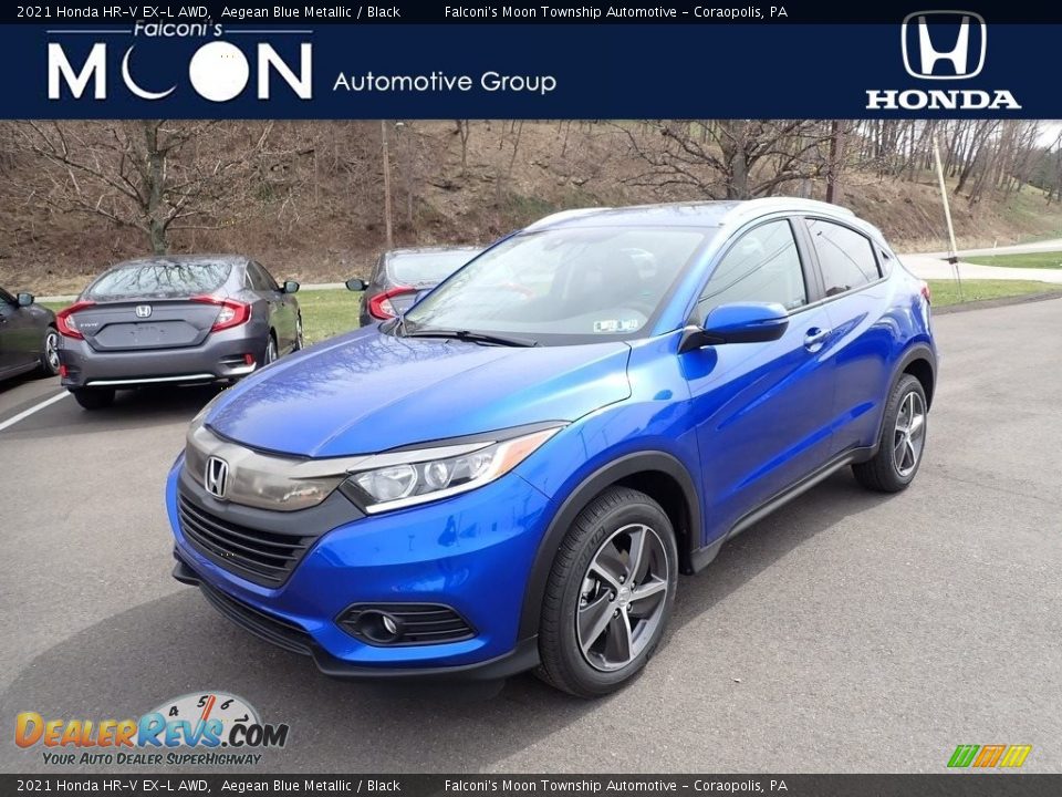 2021 Honda HR-V EX-L AWD Aegean Blue Metallic / Black Photo #1